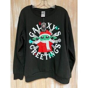Star Wars Baby Yoda Galaxy Greetings Light Up Women’s Sweatshirt NWT Size XXL